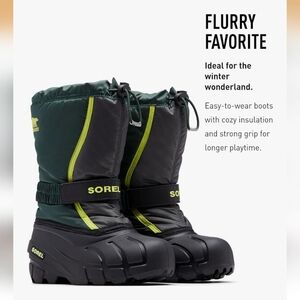 SOREL - Youth Flurry Winter Snow Boots for Kids Size 1 Girls
